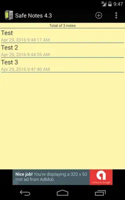 Safe Notes android App screenshot 2