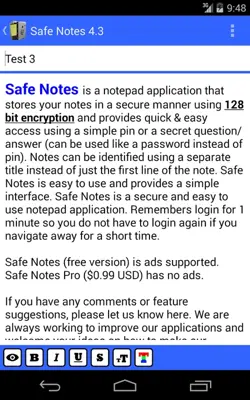 Safe Notes android App screenshot 4